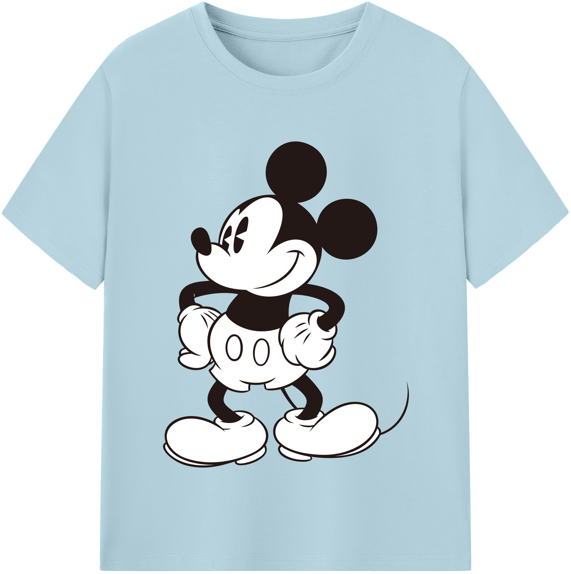 （画像用） ミッキーマウス Mickey Mouse 綿100％半袖Tシャツ（フロントプリント）
